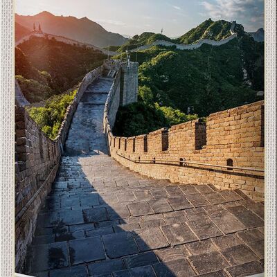 Cartel de chapa viaje 20x30cm China Gran Muralla China 500 m de altura