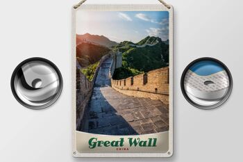 Plaque en tôle voyage 20x30cm Chine Grande Muraille de Chine 500 m de haut 2