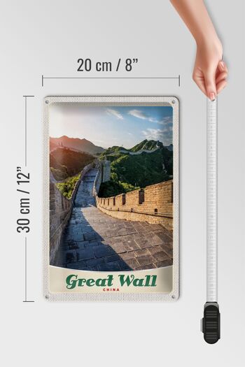 Plaque en tôle voyage 20x30cm Chine Grande Muraille de Chine 500 m de haut 4