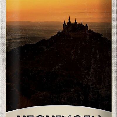 Cartel de chapa viaje 20x30cm Castillo de Hechingen Hohenzoller vacaciones