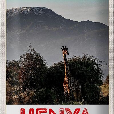 Blechschild Reise 20x30cm Kenia Ostafrika Giraffe Wildnis Natur