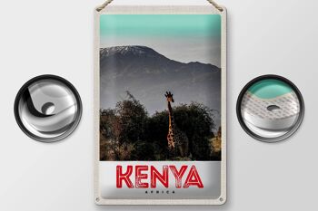 Signe en étain voyage 20x30cm, Kenya, afrique de l'est, girafe, nature sauvage 2