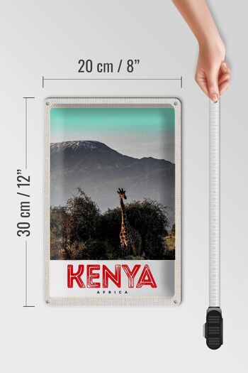 Signe en étain voyage 20x30cm, Kenya, afrique de l'est, girafe, nature sauvage 4