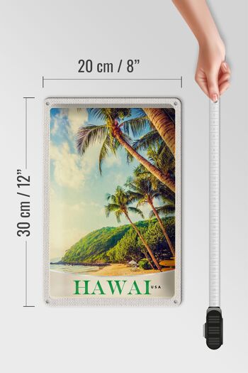 Signe en étain voyage 20x30cm, hawaï, états-unis, île d'amérique, plage, mer 4