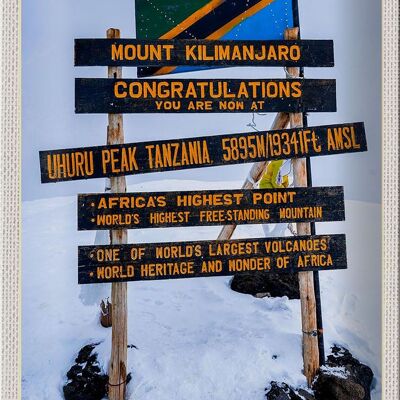 Blechschild Reise 20x30cm Kenia Afrika Mount Kilimanjaro 5895 M