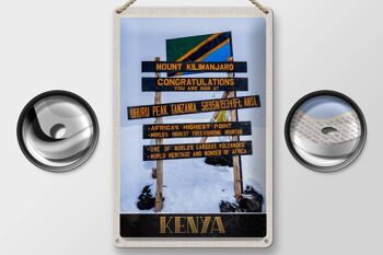 Panneau en étain voyage 20x30cm, Kenya, afrique, mont Kilimandjaro, 5895 M 2