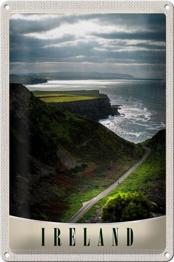 Signe en étain voyage 20x30cm, irlande, Europe, prairie, montagnes, mer, Nature 1