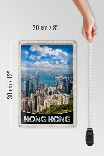 Panneau de voyage en étain, 20x30cm, gratte-ciel de la ville de Hong Kong, gratte-ciel 4