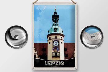 Panneau en étain voyage 20x30cm, Leipzig, Allemagne, église, visite de la ville 2