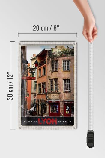 Plaque en tôle Voyage 20x30cm Lyon Ville France Tabac Théâtre 4