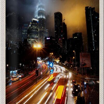 Blechschild Reise 20x30cm Kuala Lumpur Malaysia Asien Nacht