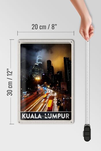 Signe en étain voyage 20x30cm, Kuala Lumpur, malaisie, nuit d'asie 4