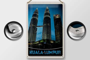 Panneau de voyage en étain, 20x30cm, gratte-ciel de Kuala Lumpur, malaisie 2