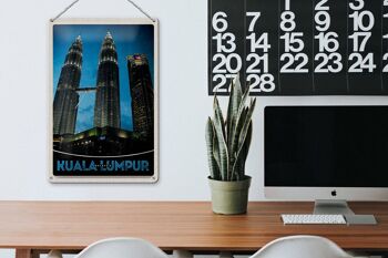 Panneau de voyage en étain, 20x30cm, gratte-ciel de Kuala Lumpur, malaisie 3