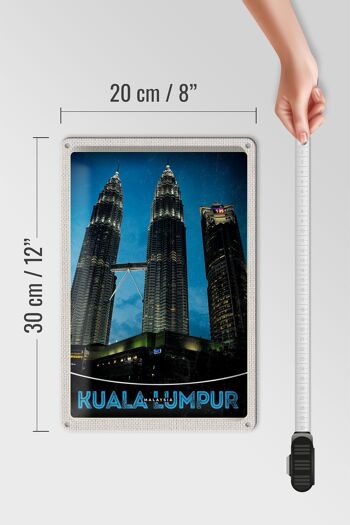 Panneau de voyage en étain, 20x30cm, gratte-ciel de Kuala Lumpur, malaisie 4
