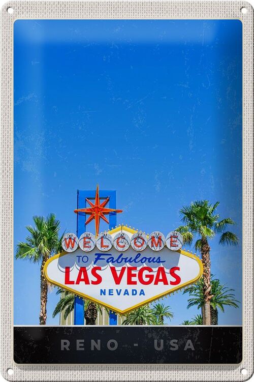 Blechschild Reise 20x30cm Las Vegas Nevada Amerika USA Casino