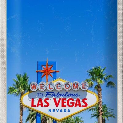 Targa in metallo da viaggio 20x30 cm Las Vegas Nevada America USA Casinò