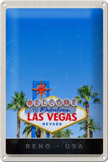 Panneau de voyage en étain, 20x30cm, Las Vegas, Nevada, amérique, états-unis, Casino 1
