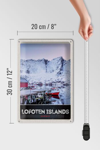 Signe en étain voyage 20x30cm, île Lofoten, norvège, neige d'hiver 4