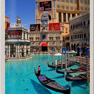 Blechschild Reise 20x30cm Las Vegas Bootstour USA Casino Amerika