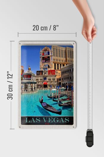 Signe en étain voyage 20x30cm, visite en bateau de Las Vegas, USA Casino amérique 4