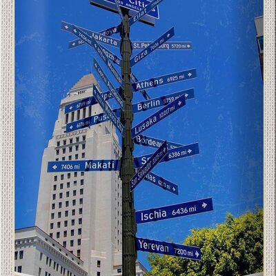 Cartel de chapa de viaje, 20x30cm, Los Ángeles, EE. UU., América, Sister Citis