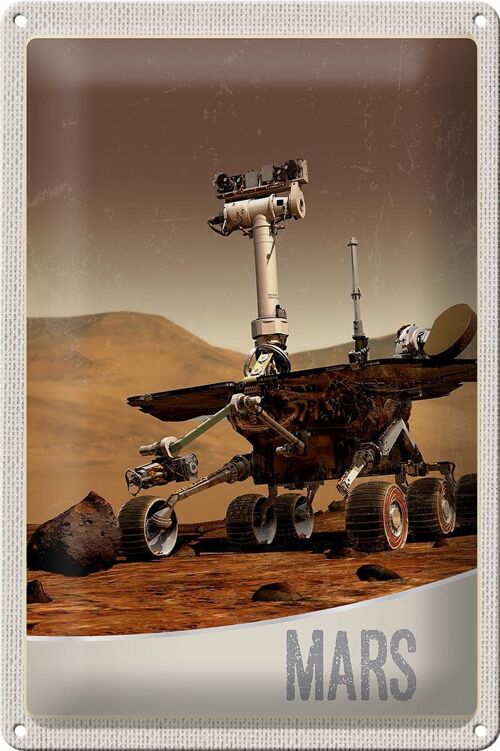 Blechschild Reise 20x30cm Weltalt Mars Rover Curiosity Galaktisch