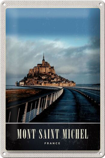 Plaque en tôle voyage 20x30cm, château du Moint Saint Michel, France 1