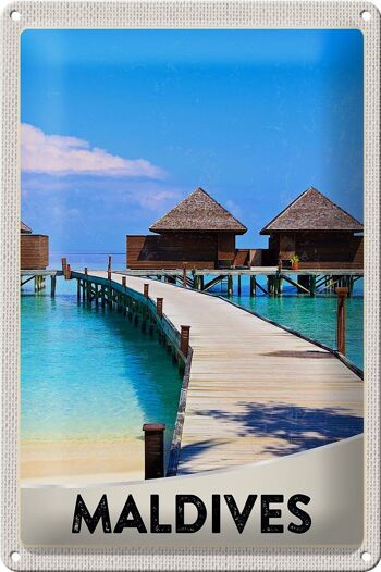 Signe en étain voyage 20x30cm, île des Maldives, vacances, mer 1