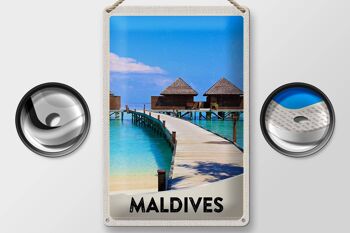 Signe en étain voyage 20x30cm, île des Maldives, vacances, mer 2