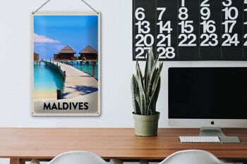 Signe en étain voyage 20x30cm, île des Maldives, vacances, mer 3