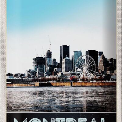 Blechschild Reise 20x30cm Montreal Kanada Riesenrad Fluss Stadt