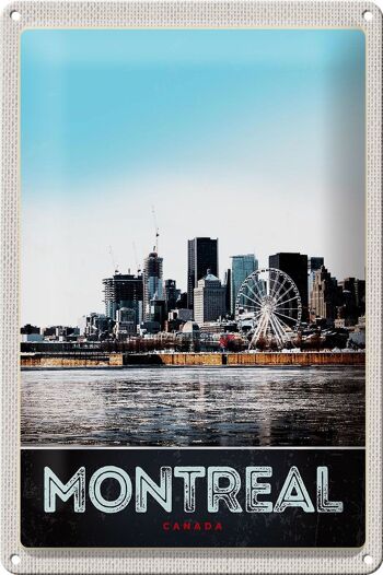 Panneau en étain voyage 20x30cm, montréal, Canada, grande roue, River City 1