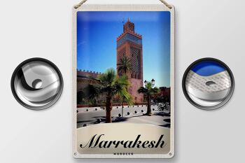 Signe en étain voyage 20x30cm, mosquée de la Culture de marrakech, maroc 2