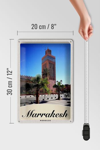 Signe en étain voyage 20x30cm, mosquée de la Culture de marrakech, maroc 4
