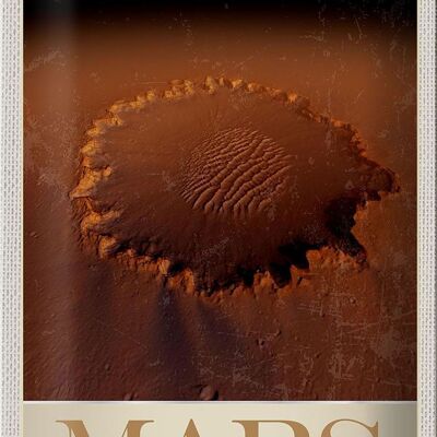 Cartel de chapa viaje 20x30cm Marte espacio impresión planeta rojo
