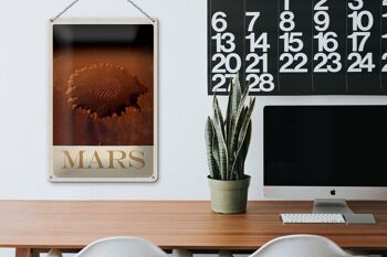Plaque en tôle voyage 20x30cm Mars espace imprimé planète rouge 3