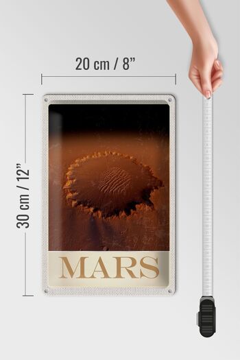 Plaque en tôle voyage 20x30cm Mars espace imprimé planète rouge 4