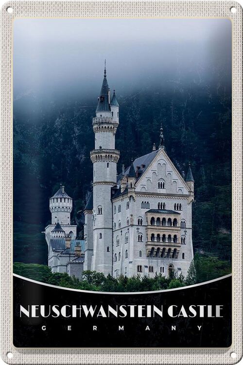 Blechschild Reise 20x30cm Neuschwanstein Schloss Marienbrücke