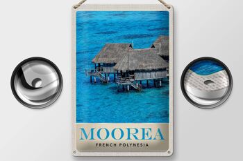 Panneau en étain voyage 20x30cm, île de Moorea, plage de vacances du pacifique sud 2