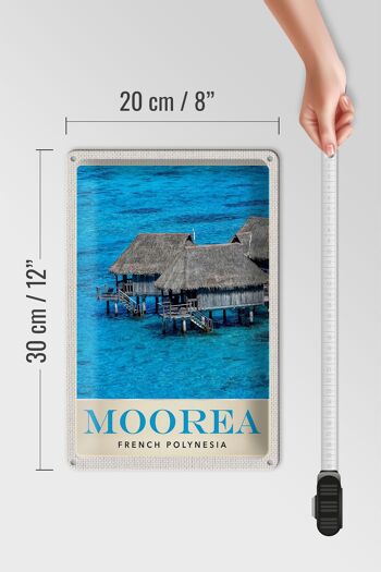 Panneau en étain voyage 20x30cm, île de Moorea, plage de vacances du pacifique sud 4