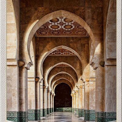 Panneau de voyage en étain, 20x30cm, maroc, afrique, médina, mosquée, couloir