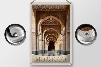 Panneau de voyage en étain, 20x30cm, maroc, afrique, médina, mosquée, couloir 2