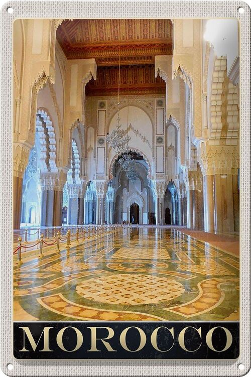 Blechschild Reise 20x30cm Marokko Afrika Medina Moschee Urlaub