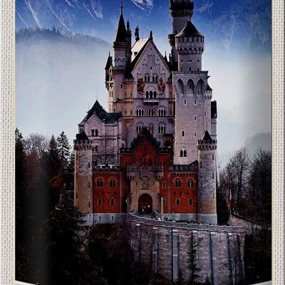 Plaque en tôle voyage 20x30cm Château de Neuschwanstein Allemagne