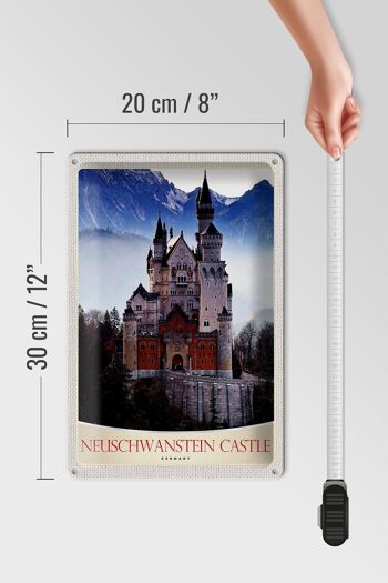 Plaque en tôle voyage 20x30cm Château de Neuschwanstein Allemagne 4