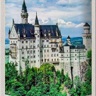 Blechschild Reise 20x30cm Neuschwanstein Schloss Architektur