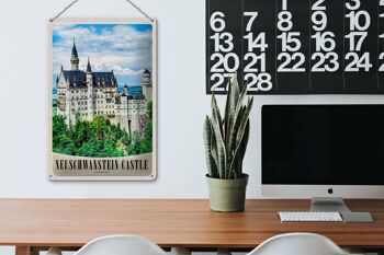 Plaque en tôle voyage 20x30cm Architecture du château de Neuschwanstein 3