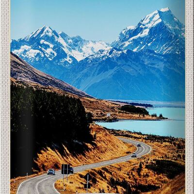 Targa in metallo da viaggio 20x30 cm Nuova Zelanda Europa Città Vacanze Montagne