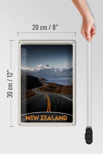 Signe en étain voyage 20x30cm, route maritime de nouvelle-zélande, vacances naturelles 4